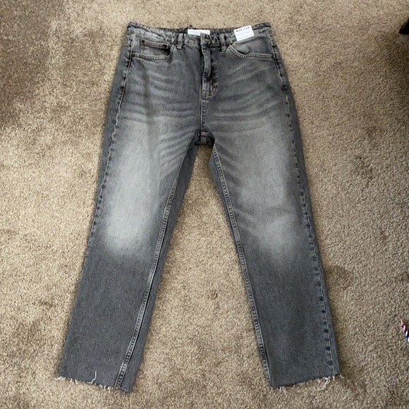 TOPSHOP Straight Jeans BNWT Size 32 in Grey - Picture 2 of 5